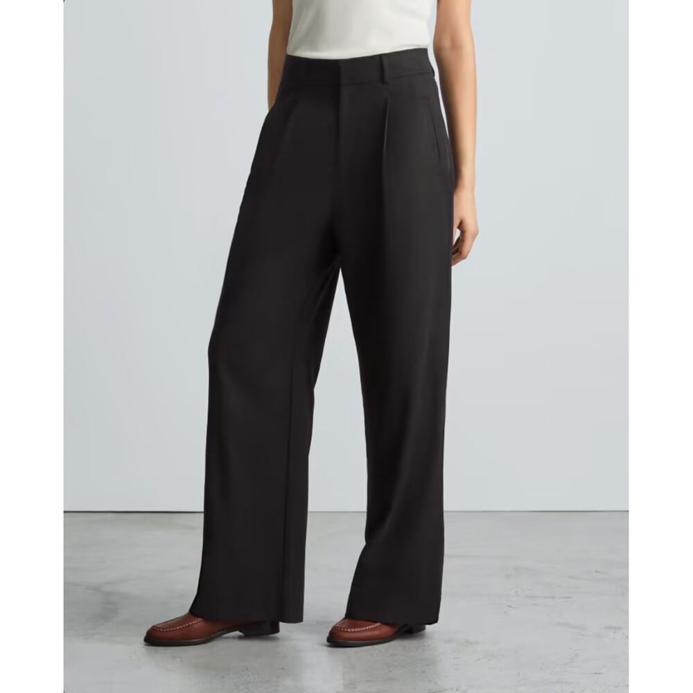 NWOT Everlane Black Wide-Leg Pants 00 Short
